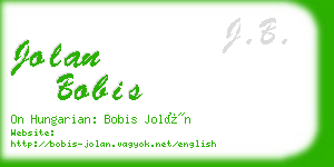jolan bobis business card